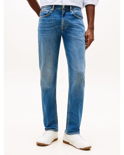 Tommy Hilfiger Blue Denton Faded Straight Leg Jeans for men