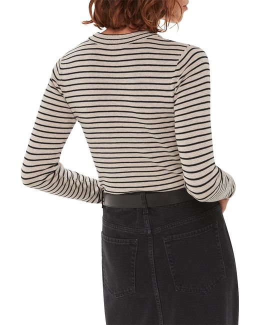Whistles White Women's Fine Crew Stripe Knit
