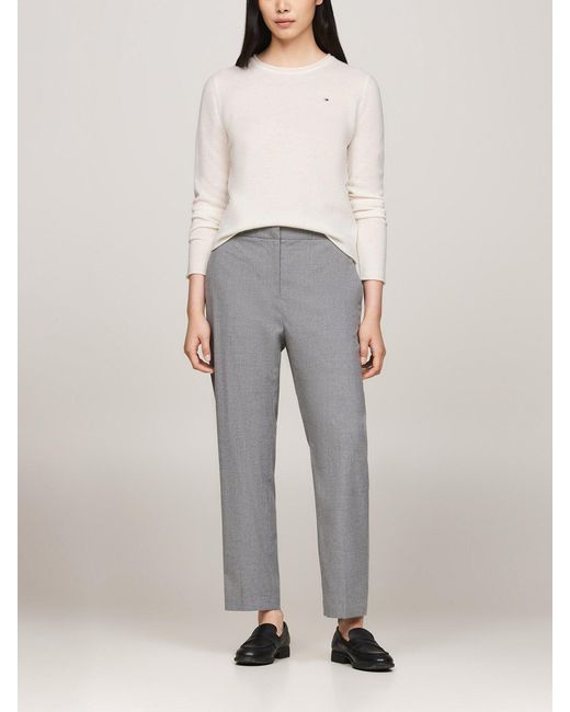 Tommy Hilfiger White Pure Crew Neck Jumper