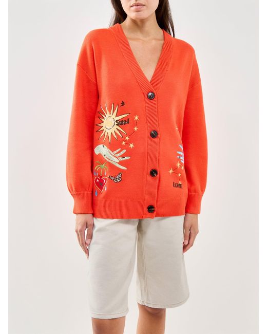 Never Fully Dressed Red Tomato Celestial Cardigan