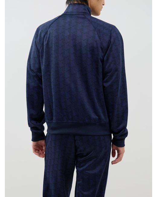 Lacoste Blue Monogram Zip-Up Track Jacket for men