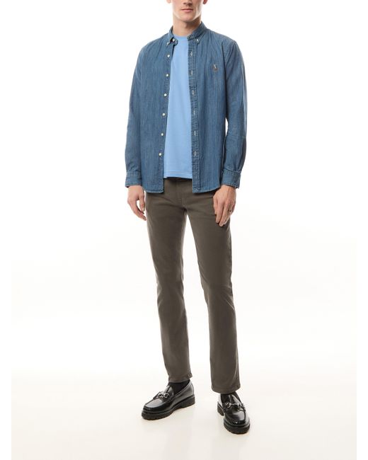 Polo Ralph Lauren Blue Button Down Denim Shirt for men