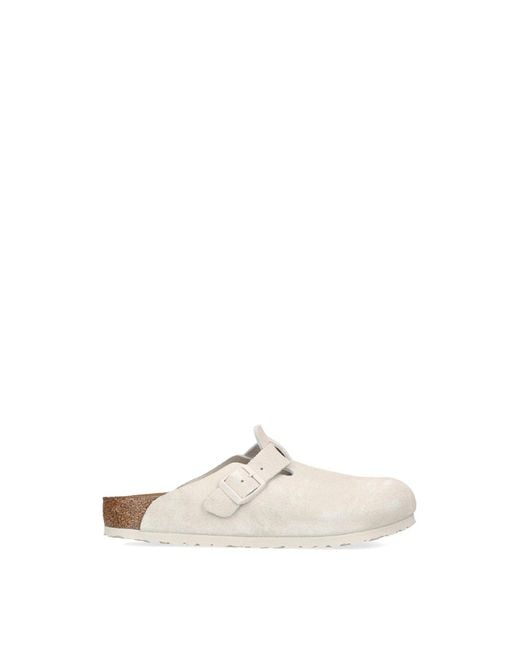 Birkenstock White Boston Suede for men