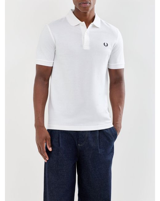 Fred Perry White Plain Shirt for men