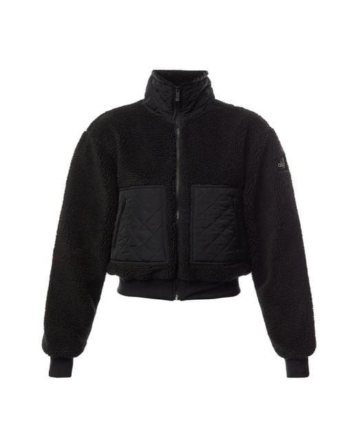 Alo Yoga Black Sherpa Edge Bomber