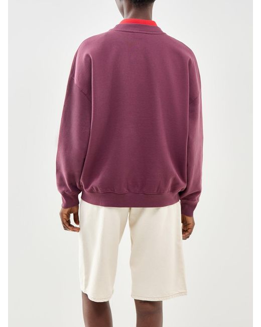 Anine Bing Purple Miles Letterman Sweatshirt