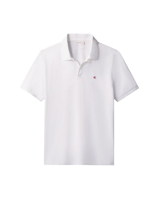 Calvin Klein White Pique Classic Polo Shirt for men