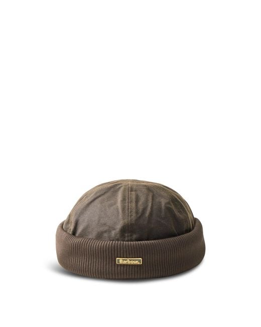 Barbour Brown Oakmoor Wax Docker Hat for men