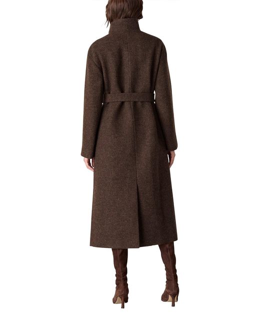 Whistles Brown Morgan Funnel Neck Coat Camel