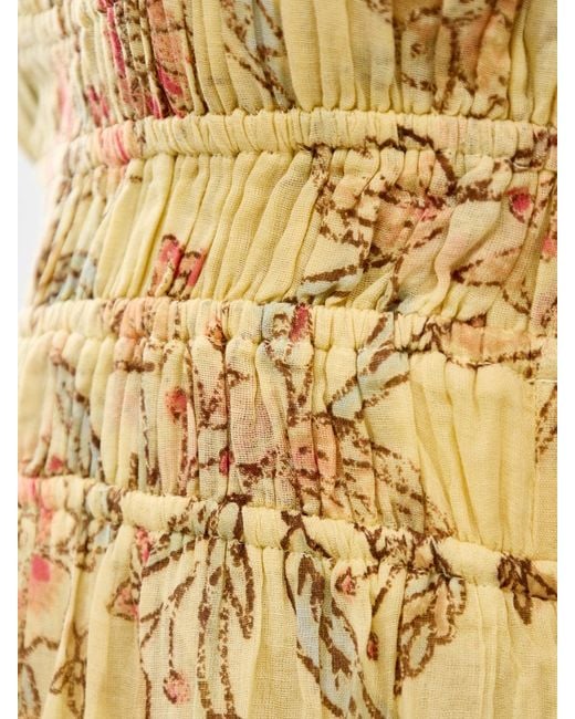 Free People Metallic Ciella Printed Smock Dress