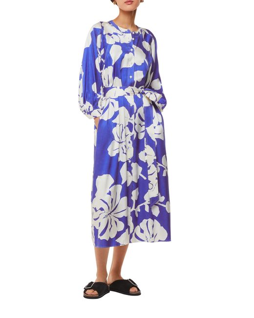 Whistles Blue Women's Hawaiian Print Mabel Dress