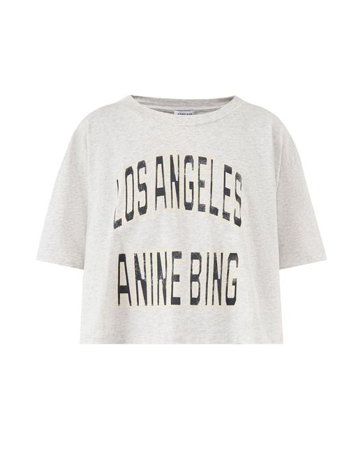 Anine Bing White Johnny Cropped Tee