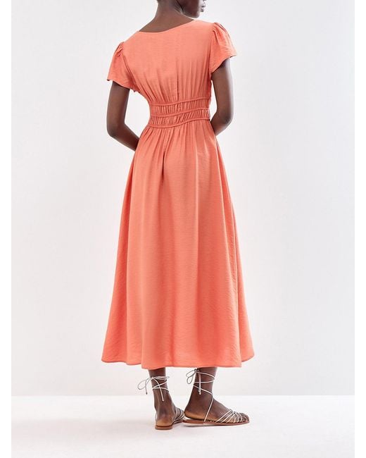 Vero Moda Orange V-Neck Maxi Dress