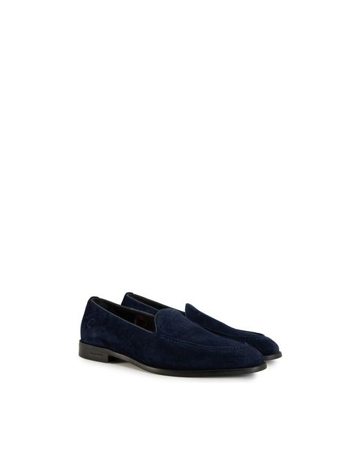 Simon Carter Blue Fes Loafer Suede Shoes for men