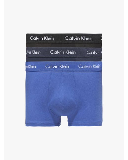 Calvin Klein Blue 3 Pack Low Rise Trunks for men