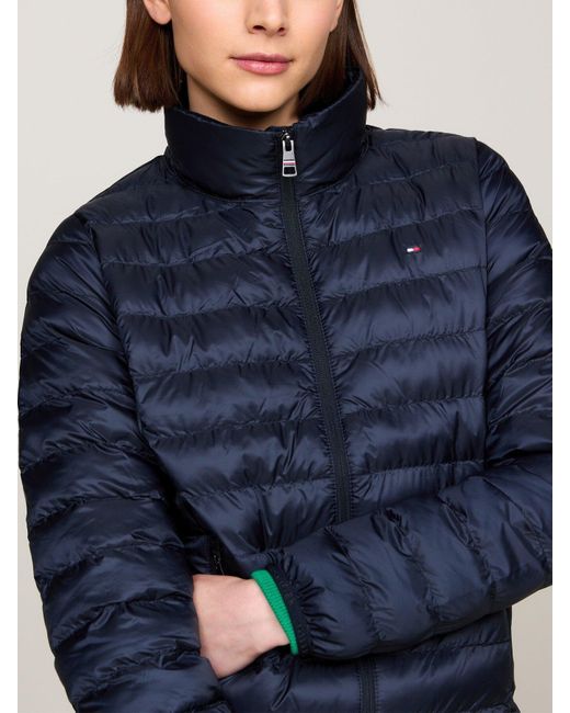 Tommy Hilfiger Blue Down-Filled Hooded Zip-Thru Jacket