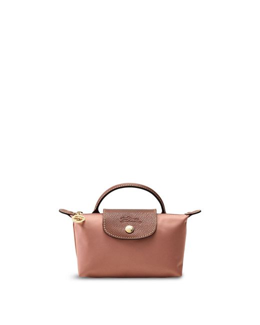 Longchamp Pink Le Pliage Original Pouch Recycled Canvas Bag