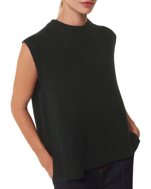 Whistles Black Women's Wool Sleeveless Tank
