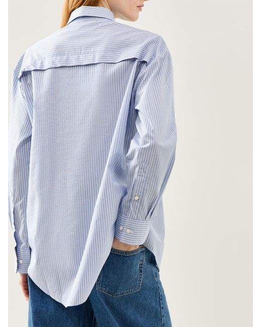 SELECTED White Allison Oversized Long Sleeve Stripe Shirt Stripe