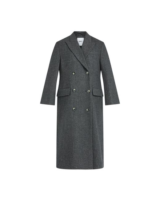 Day Birger et Mikkelsen Gray Women's Bert Woolen Herringbone Coat