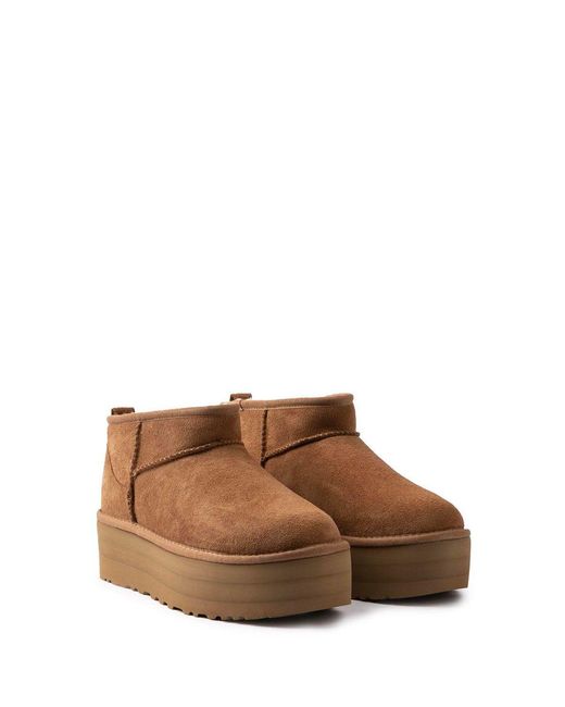 Ugg Brown Classic Ultra Mini Platform Boots