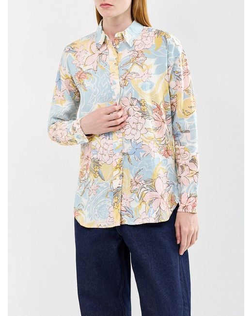 Ralph Lauren White Floral Long Sleeve Shirt