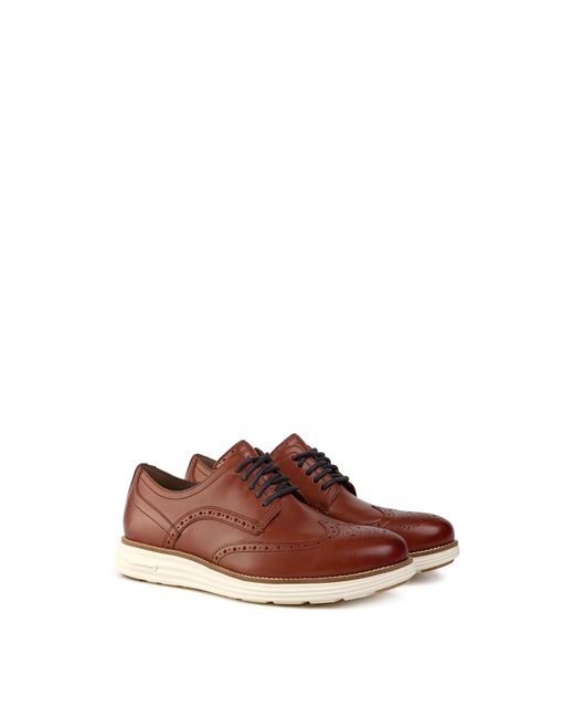 Cole Haan Brown Men's Zerogrand Remastered Wing Tip Oxford Shoes for men