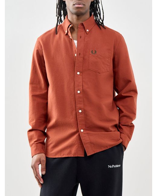 Fred Perry Red Oxford Shirt for men