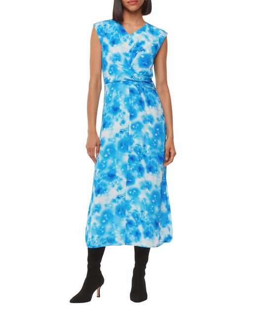 Whistles Blue Women's Sprayed Flowers Daina Dress