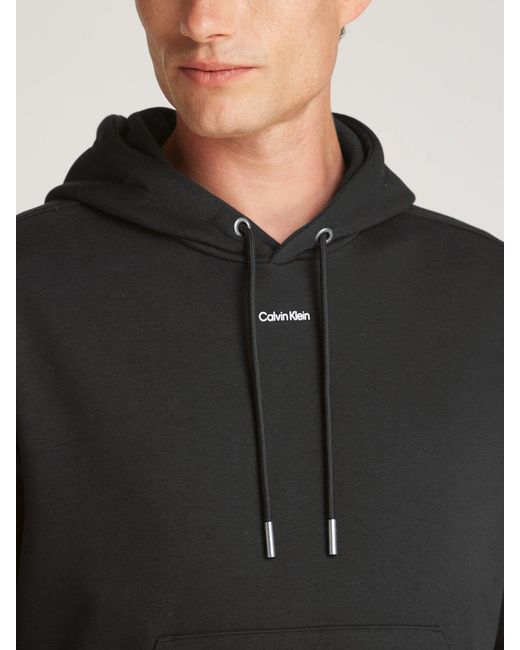 Calvin Klein Black Relaxed Hoodie With Nano Logo for men