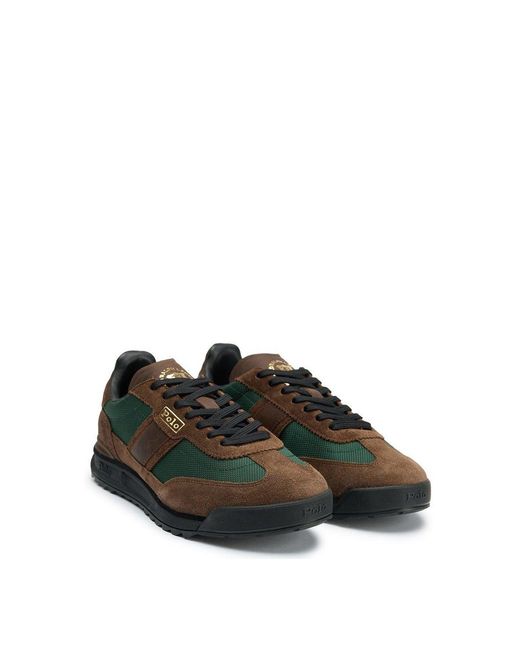 Polo Ralph Lauren Green Varick Trainers Tan for men