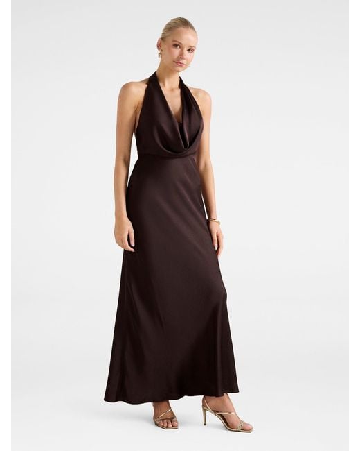 Forever New Purple Becca Halter Neck Gown