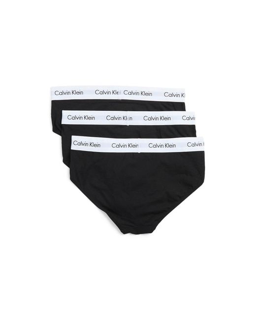 Calvin Klein Black Three Pack Hip Briefs for men