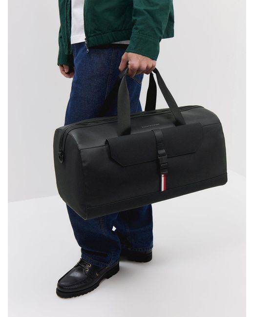 Tommy Hilfiger Black Th Foundation Duffle Bag for men