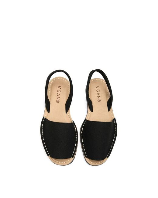 V.Gan Black Rambu Vegan Menorcan Sandals