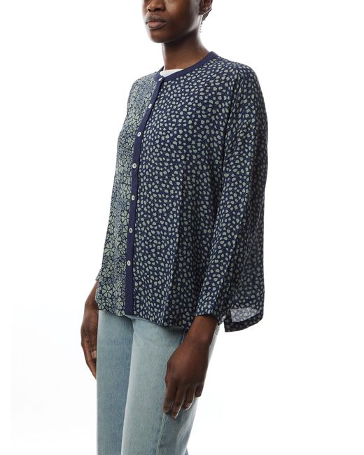 Sahara Blue Ditsy Floral Mix Print Boxy Shirt