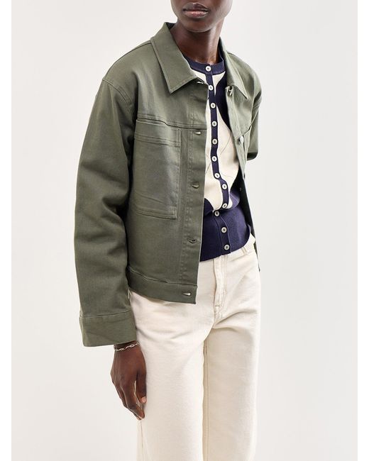 Soya Concept Green Bess Trucker Jacket Khaki