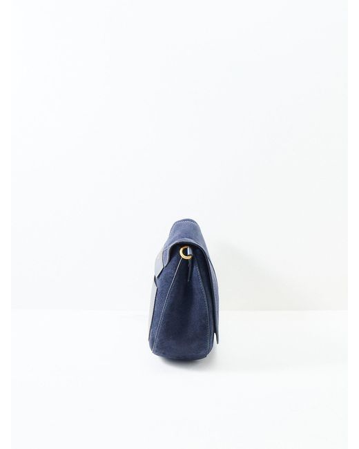 Gianni Chiarini Blue Helena Round Suede Medium Shoulder Bag