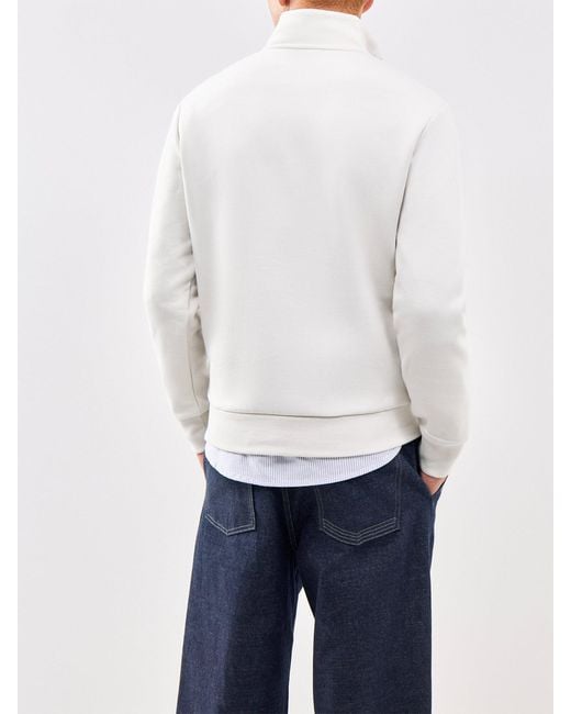 Polo Ralph Lauren White Double Knit Quarter Zip Sweatshirt for men