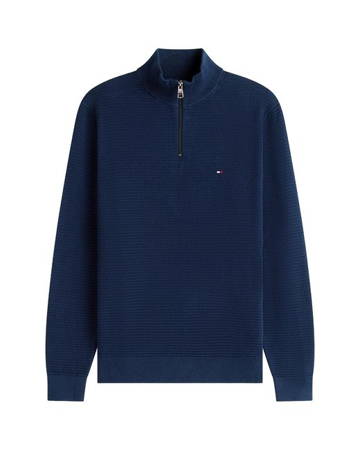 Tommy Hilfiger Blue Half-Zip Knit Jumper for men