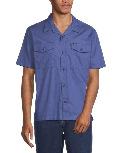 Lee Jeans Blue Men's Short Sve Chetopa Shirt for men