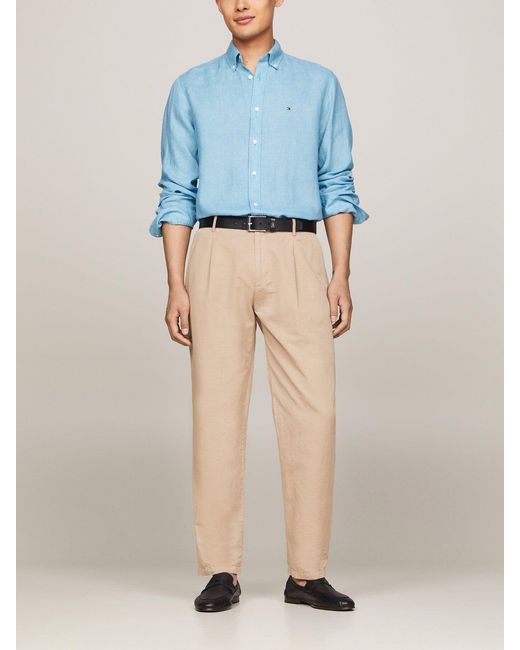 Tommy Hilfiger Blue Pigment Dyed Regular Fit Shirt for men