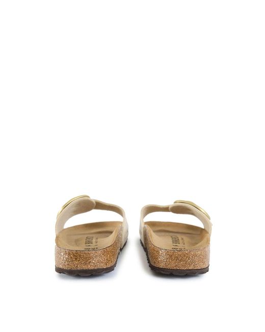 Birkenstock White Madrid Big Buckle Sandals Pearl