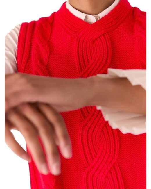 Whistles Red Cable Detail Knitted Tank