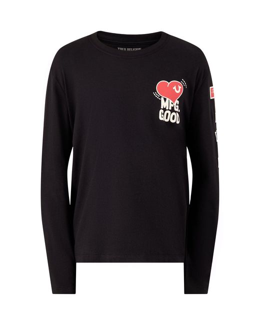 True Religion Black Love Mfg Good Long Sleeve Tee for men