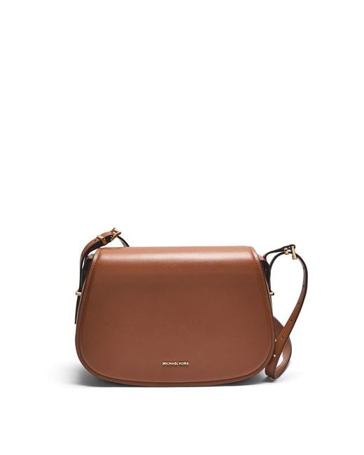 Michael Kors Brown Lydia Medium Flap Messenger Bag