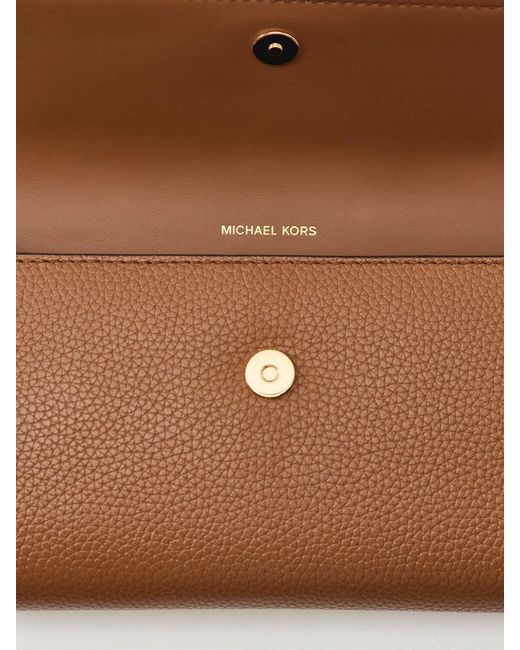 Michael Kors White Jet Set Small Flap Crossbody Bag Tan