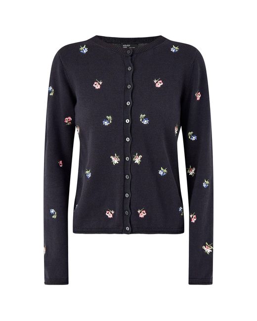 Nobody's Child Blue Embroidered Ditsy Cardigan