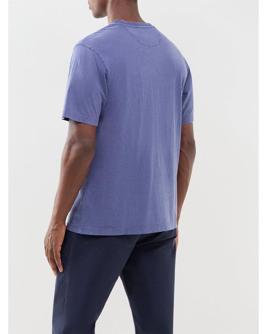 Farah Blue Stacy Garment Dyed Pocket T-Shirt for men