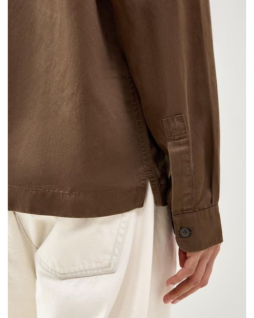 SELECTED Brown Mika Tencel Blend Overshirt for men